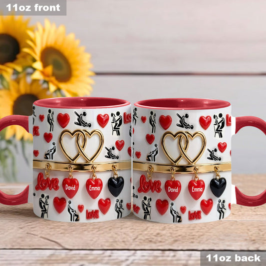 Funny Gift For Couple - Personalized Couple Accent Mug & Coaster