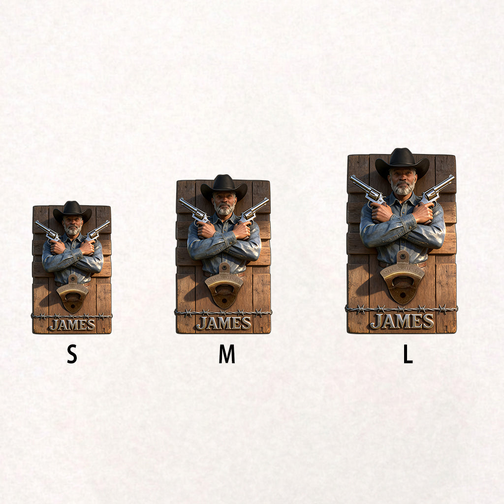 Custom Any Photo - Personalized Western Outfit Wall Bottle Opener