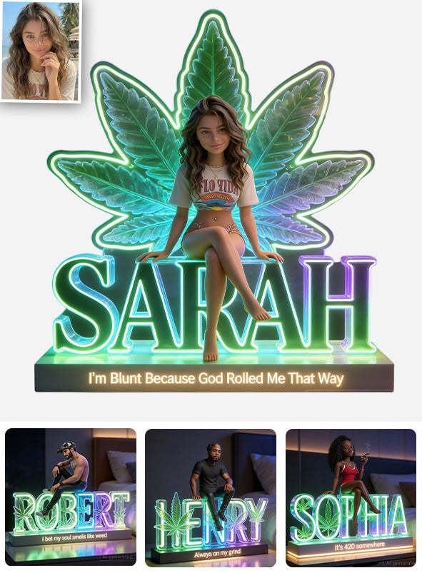 Custom Any Photo - Personalized Weed Acrylic LED Night Light
