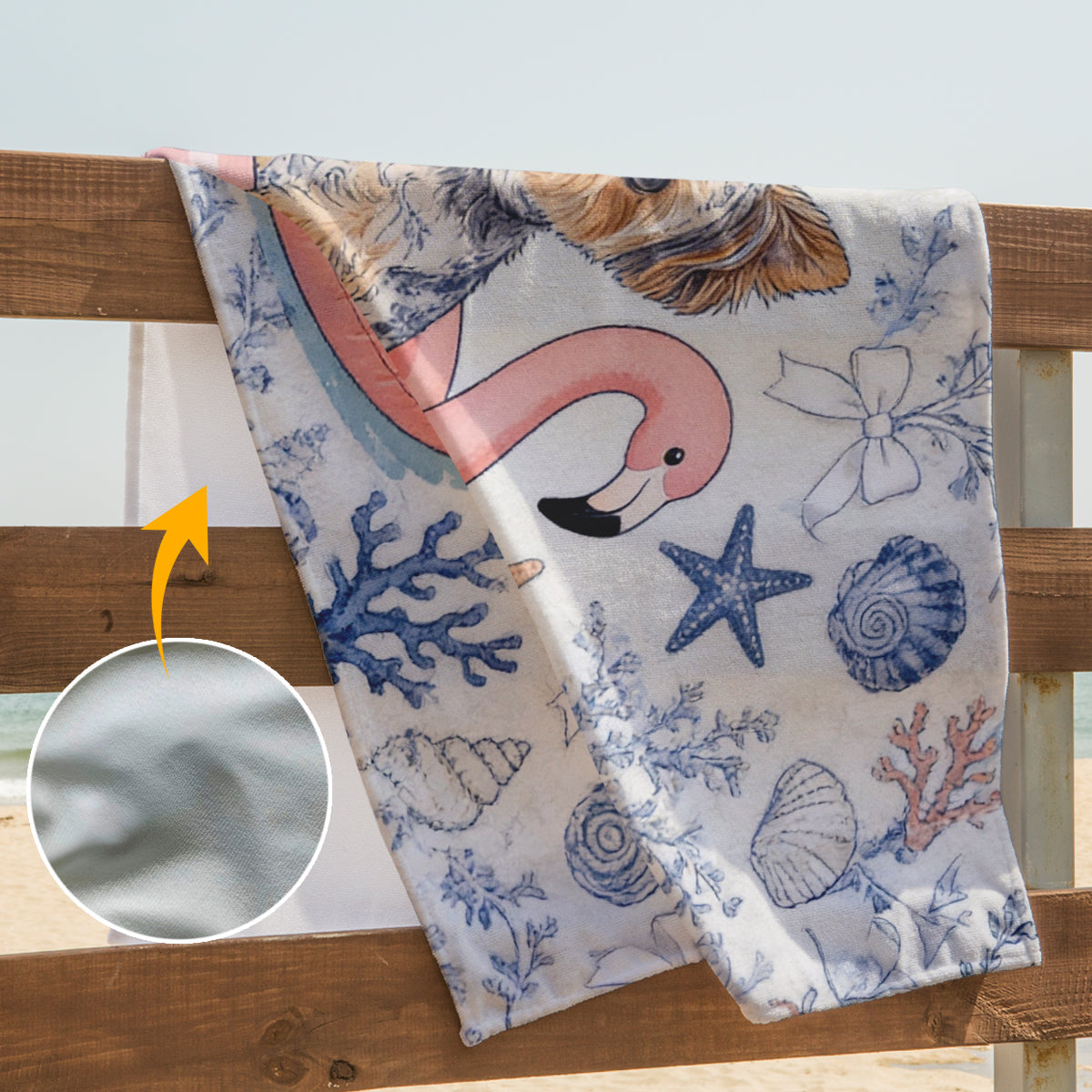 Custom Any Photo Funny Summer Pets - Personalized Dog Quick-dry Beach Towel/ Bath Towel