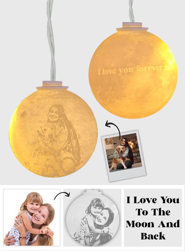 Personalized Any Photo Moon Hanging Ornament