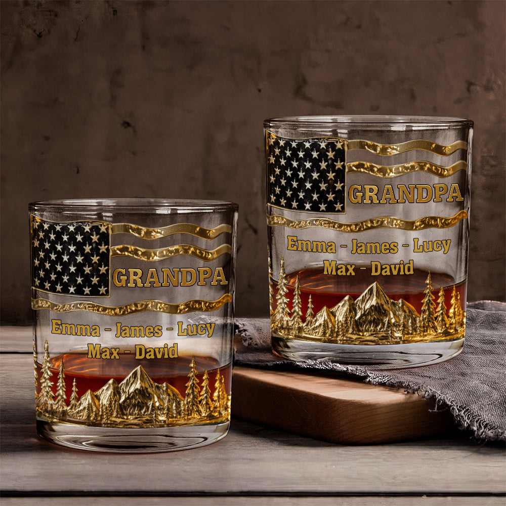 Cool Grandpas Drink Whiskey - Personalized Grandpa Whiskey Glass