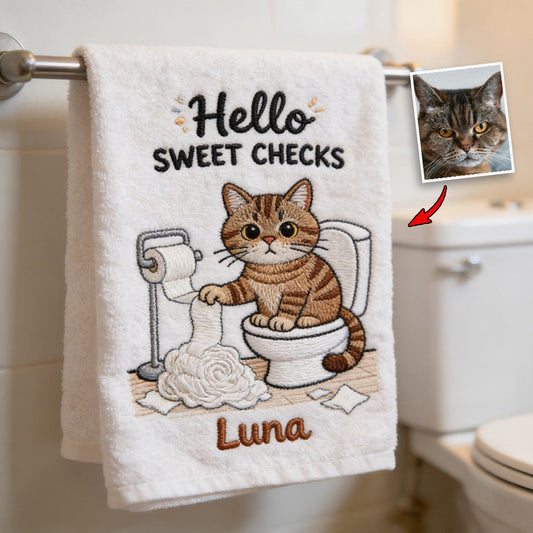 Funny Pet Bathroom Towel - Personalized Cat Towel