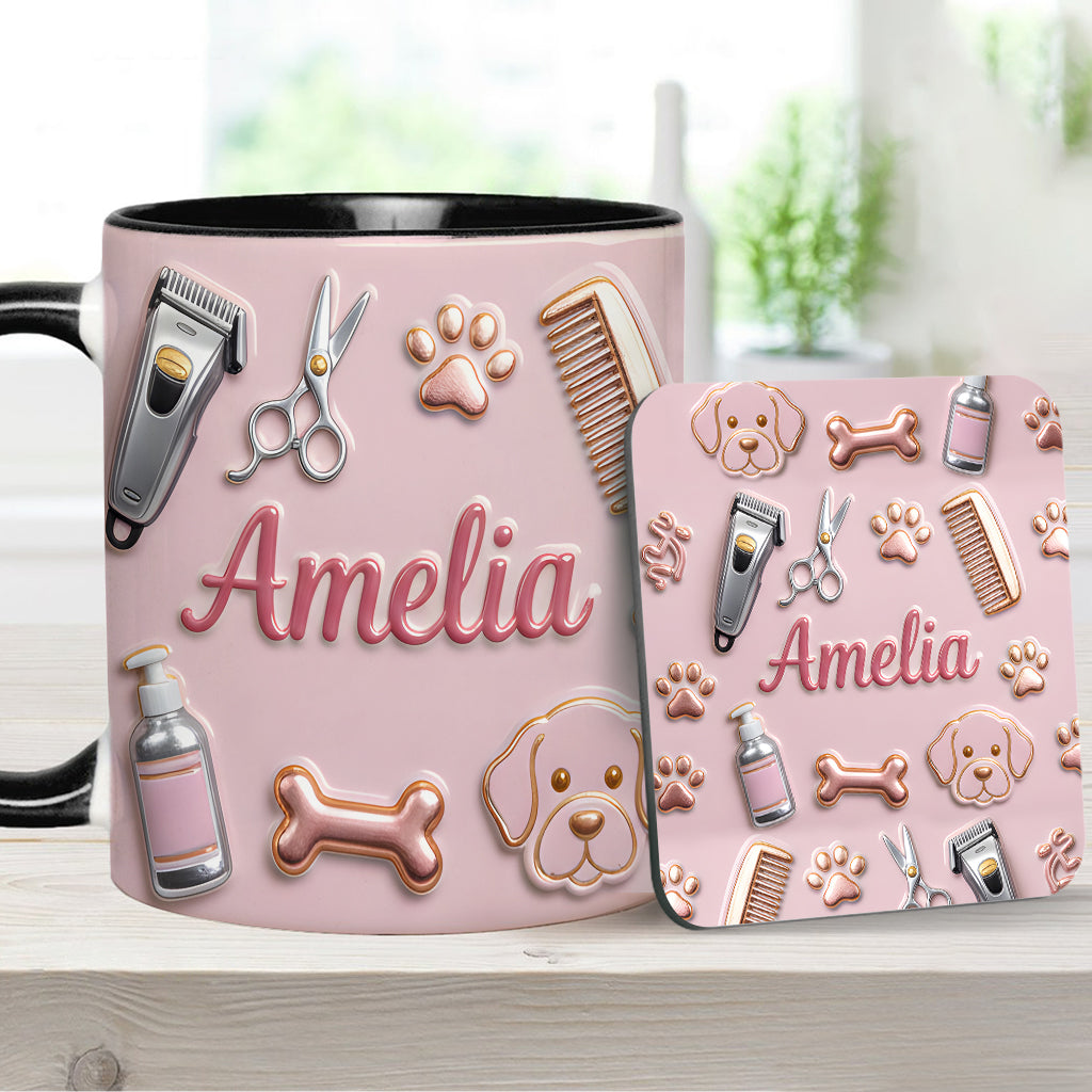 Dog Groomer - Personalized Dog Groomer Accent Mug & Coaster
