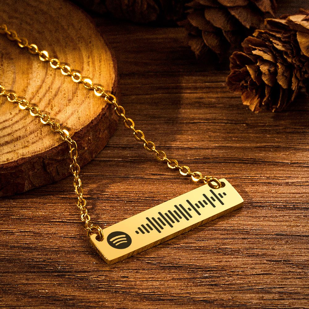 Personalized Bar Spotify Code Engraved Name Charm