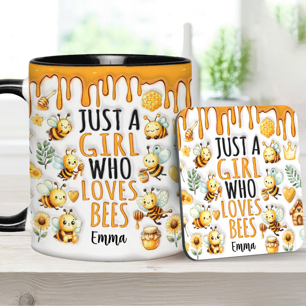 Just A Girl Who Loves Bees - Personalized Bee Accent Mug