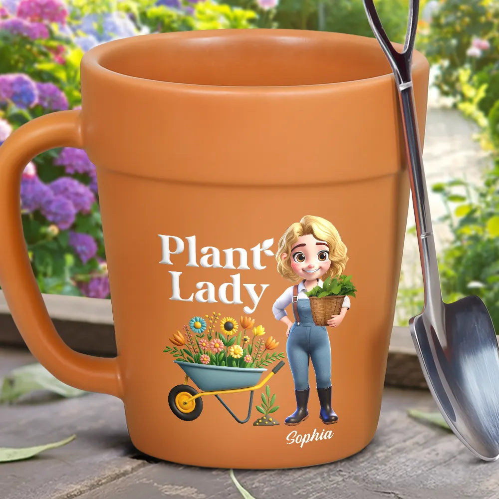 Plant Lady Personalized Plant Pot Mug – Funny Gift for Gardening Lovers, Plant Enthusiasts, and Her