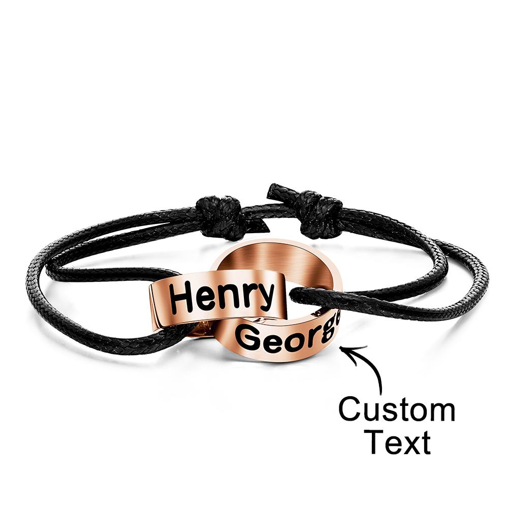 Intwine Name - Personalized Couple Intwine Name Beads Bracelet