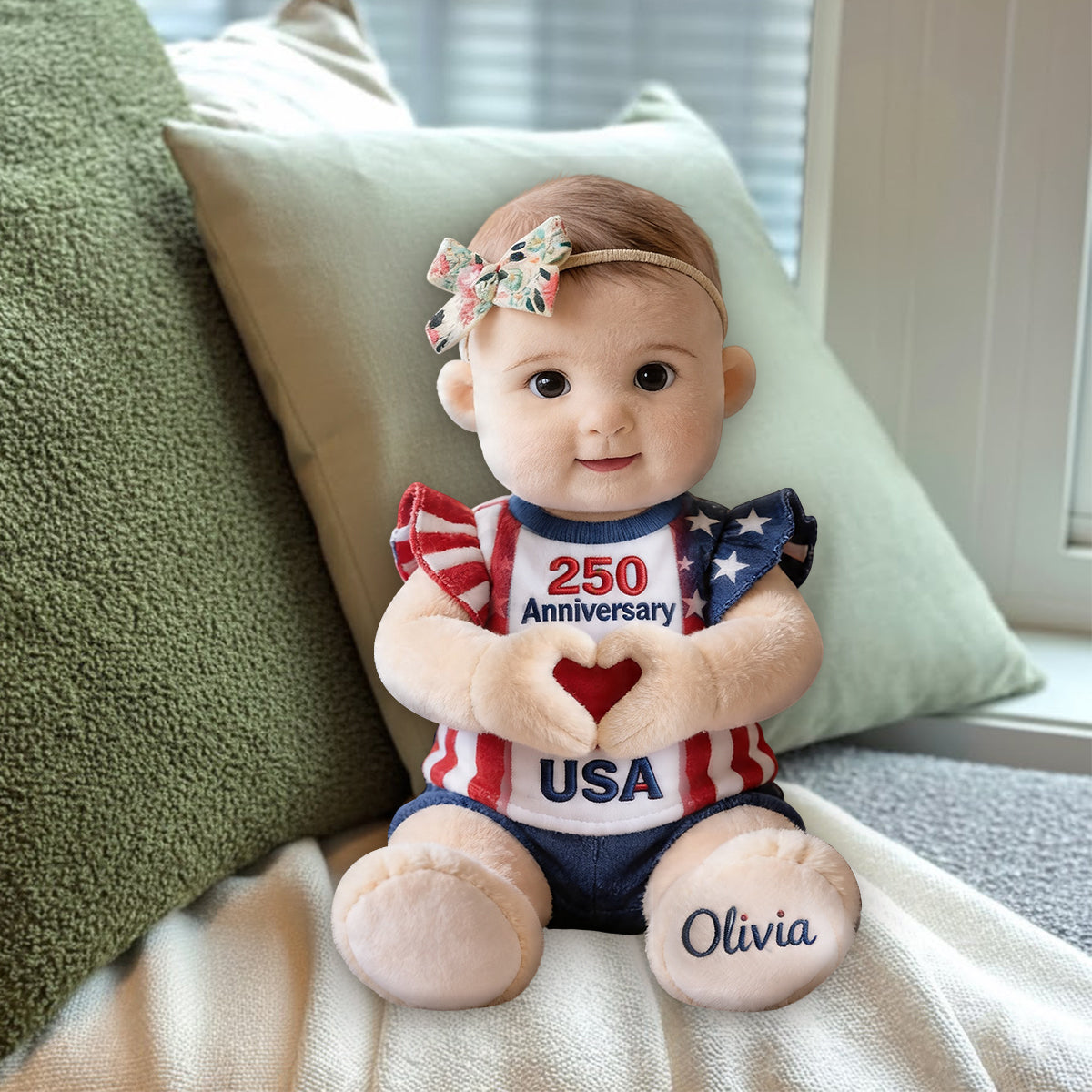 250 Anniversary Keepsake Gift - Personalized Kid Premium Faux Fur Pillow