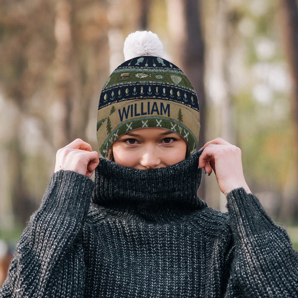 Hooked on Fishing - Personalized Fishing Beanie Hat