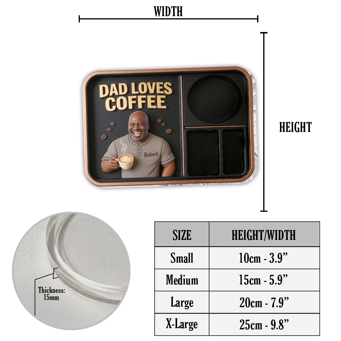 Dad Loves Coffee - Personalized Coffee Catch-All Tray