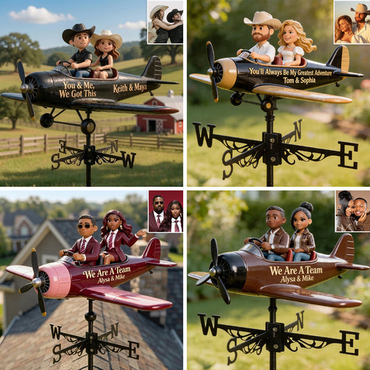 Airphane Couple - Personalized Couple Weather Vane