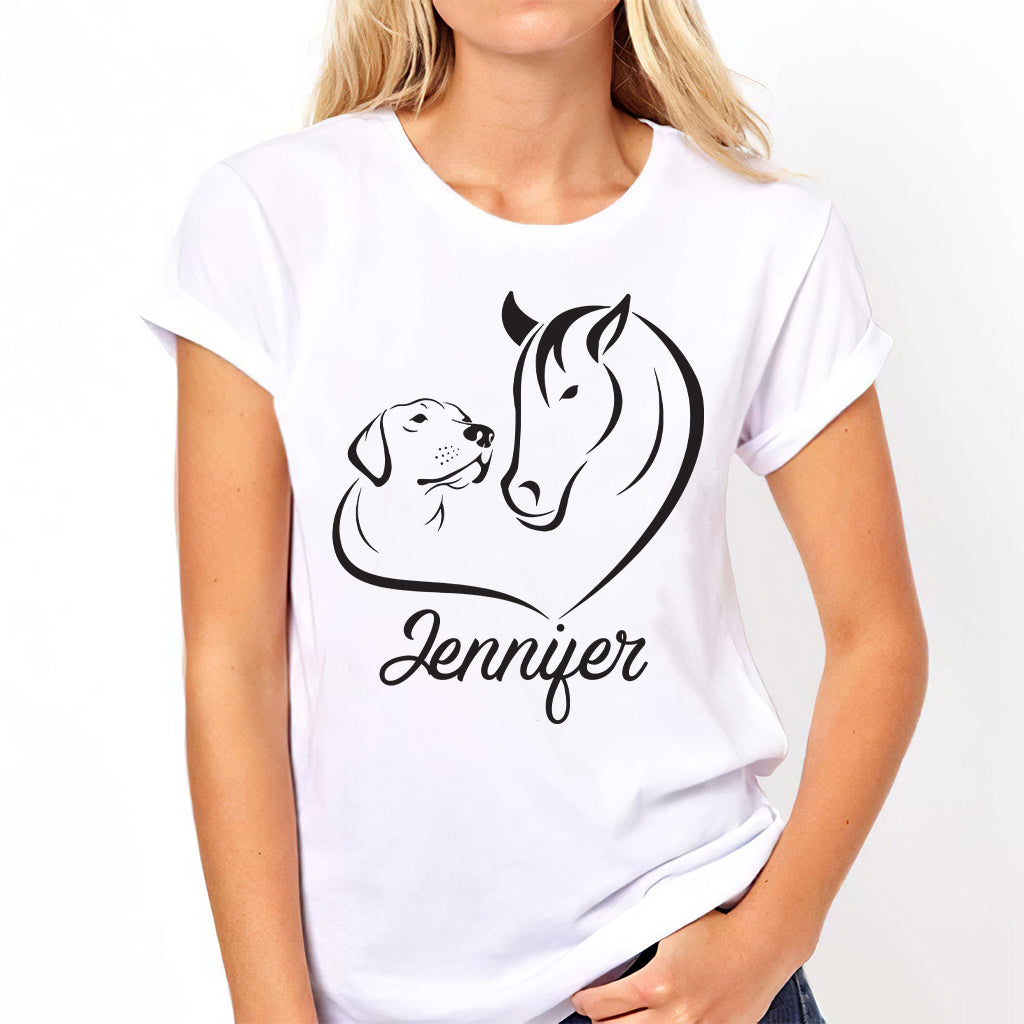 Horse And Dog - Personalized Horse T-shirt And Hoodie