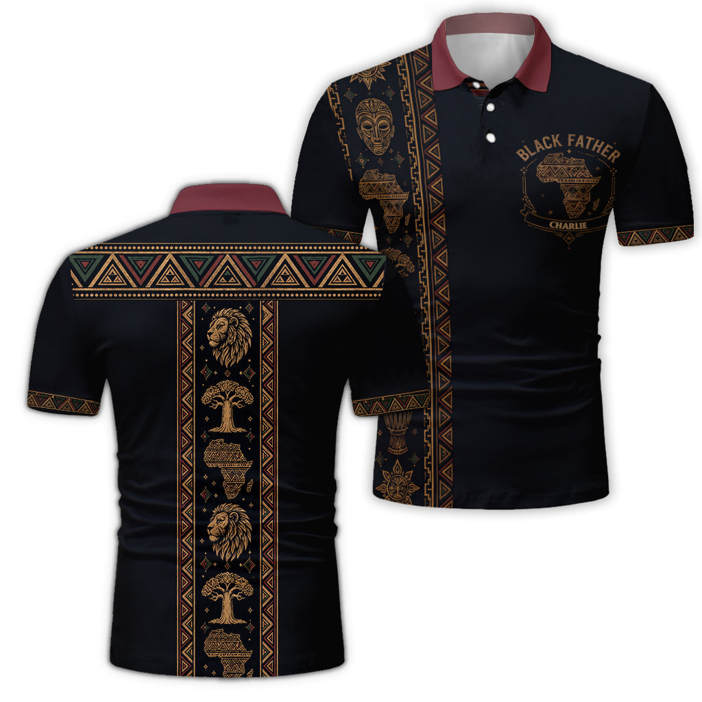 Black Dad Pride - Personalized Father Polo Shirt