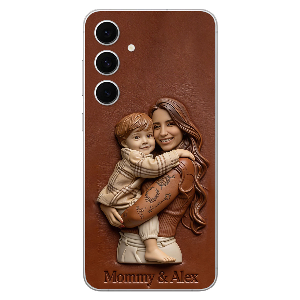 Custom Any Photo Gift For Mom, Grandma - Personalized Mother Leather Phone Case