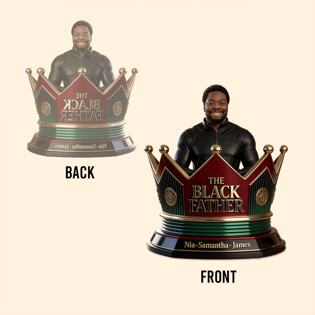 Black Father Custom From Photo - Personalized Father Custom Shaped Acrylic Plaque