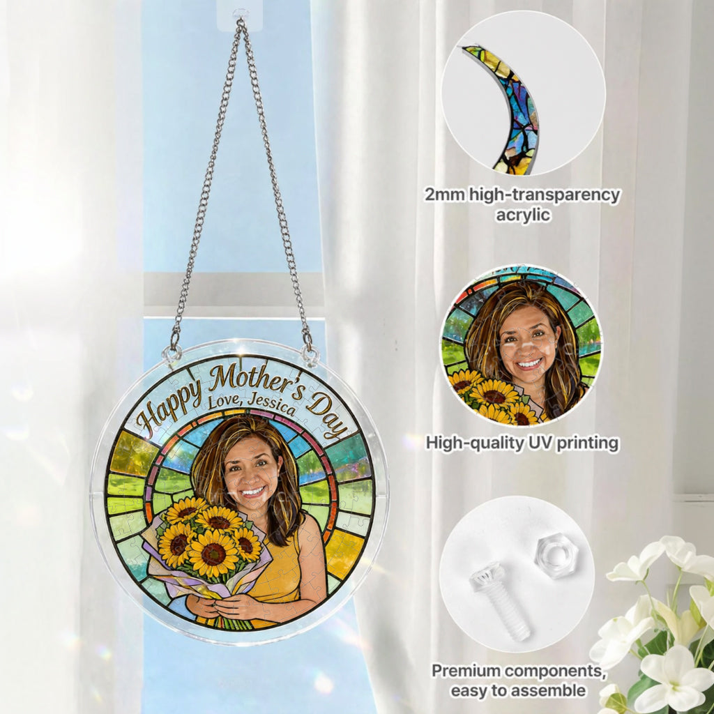 Happy Mother's Day - Personalized Mother Acrylic Puzzle Suncatcher