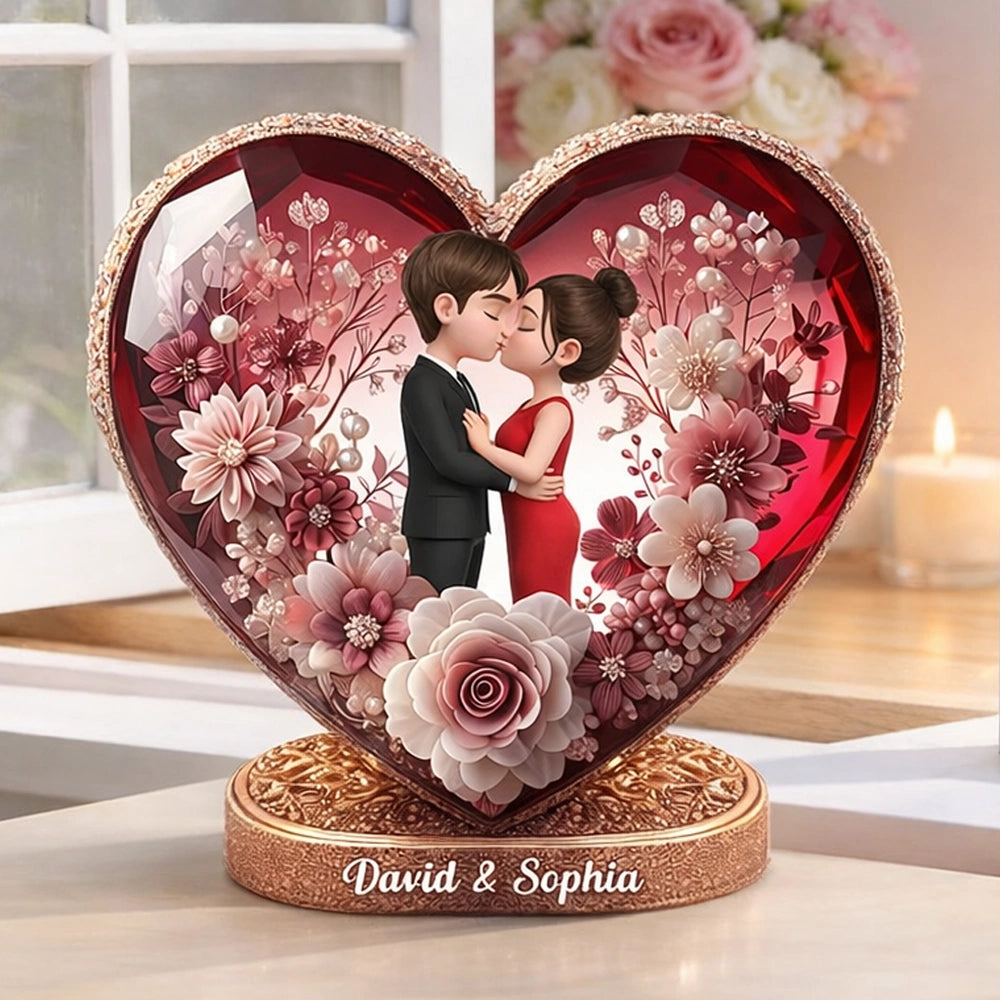 Eternal Love Heart Shaped Acrylic Block Plaque, Personalized Keepsake for a Couple - Sweet Home Accent, Thoughtful Gift for Her or Him