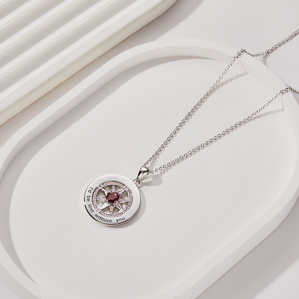 Birthstone Any Text - Personalized Birthstone Necklace