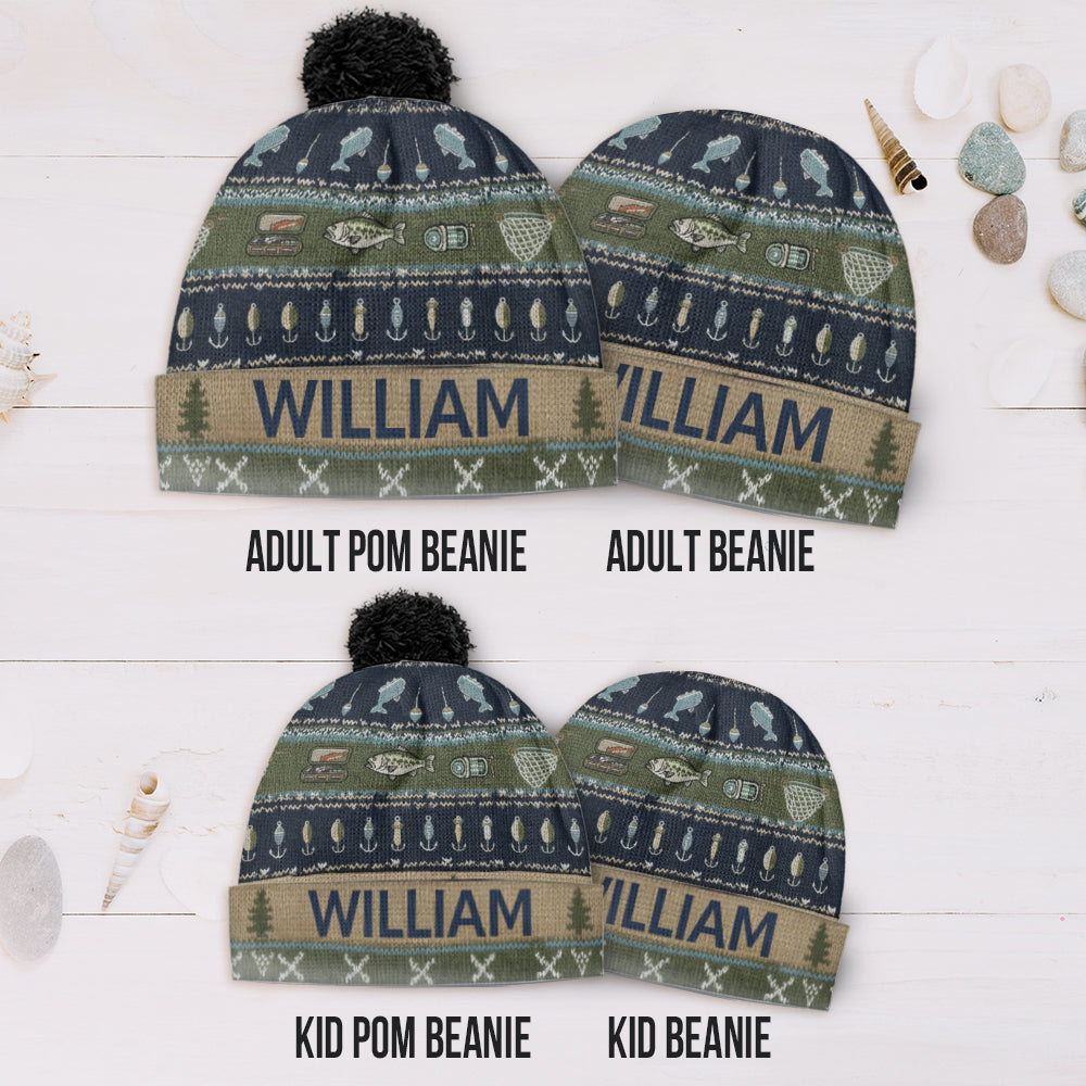 Hooked on Fishing - Personalized Fishing Beanie Hat