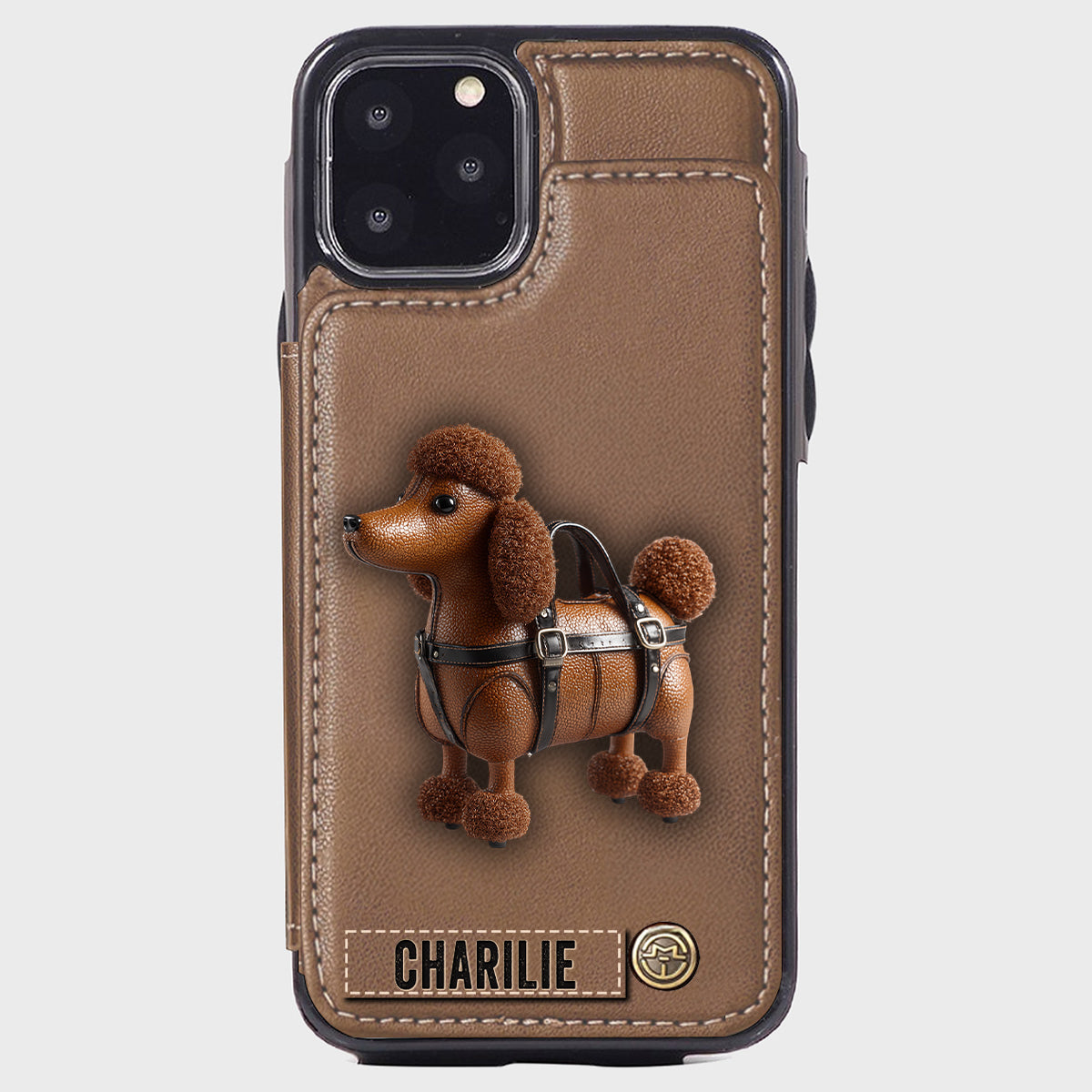 Cute Poodle - Personalized Dog Wallet Phone Case