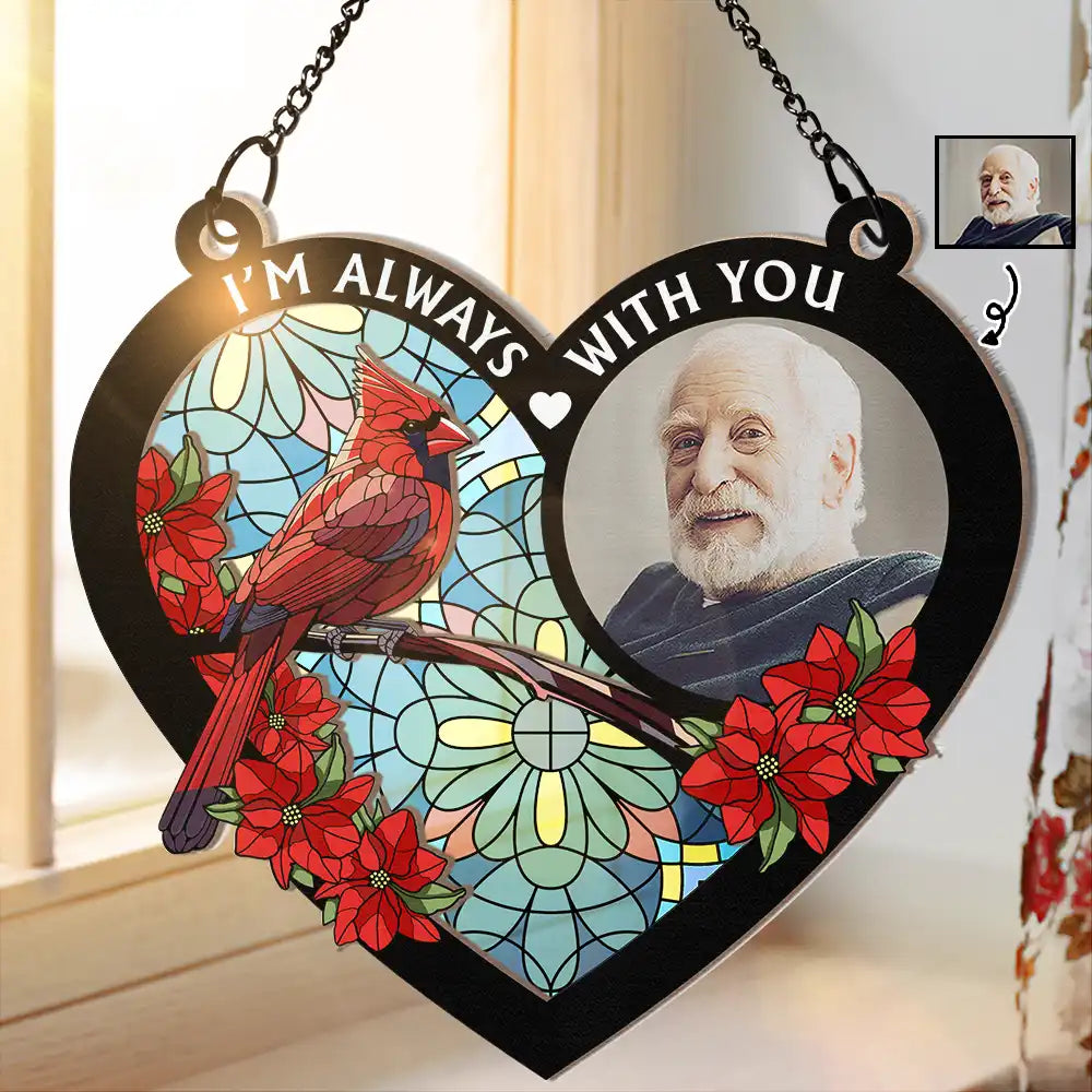 Always with You - Personalized Wood and Acrylic Layered Ornament, Heartfelt "I'm Always with You" Design to Memorialize Loved Ones