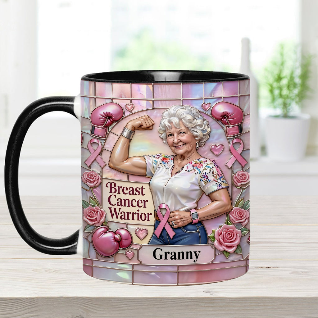 I'm A Warrior - Personalized Breast Cancer Awareness Accent Mug & Coaster