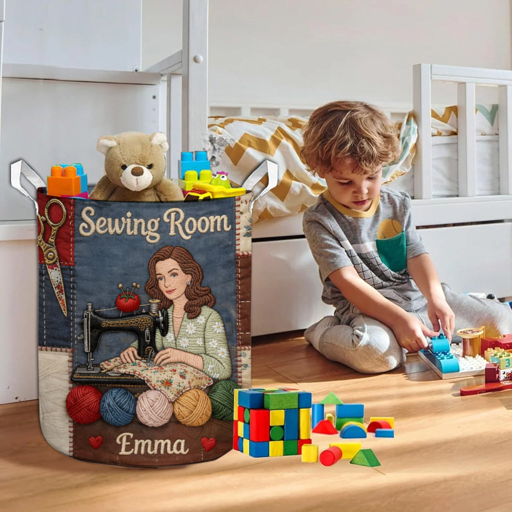 Custom Any Photo Perfect Basket For Sewing Lovers - Personalized Sewing Storage Basket