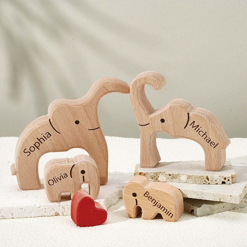 Elephant Family - Personalized Family Wooden Puzzle