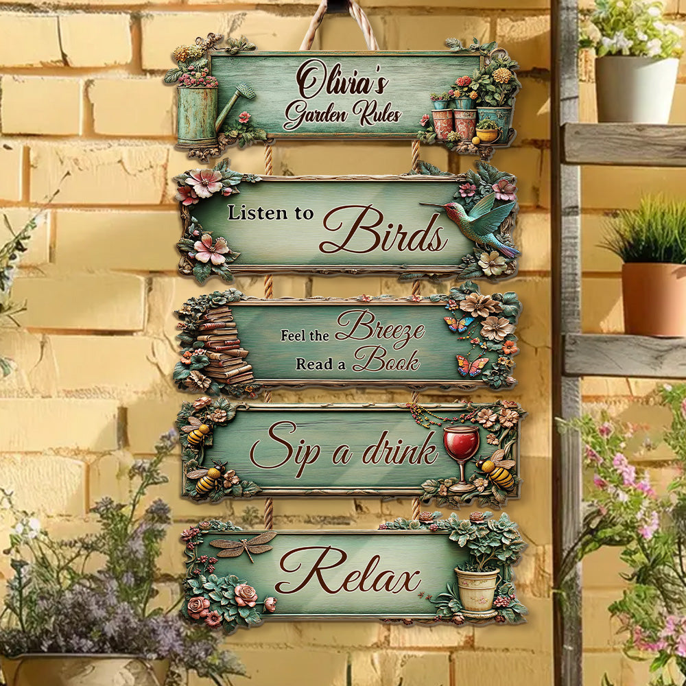 Garden Rules - Personalized Gardening Pallet Wood Sign