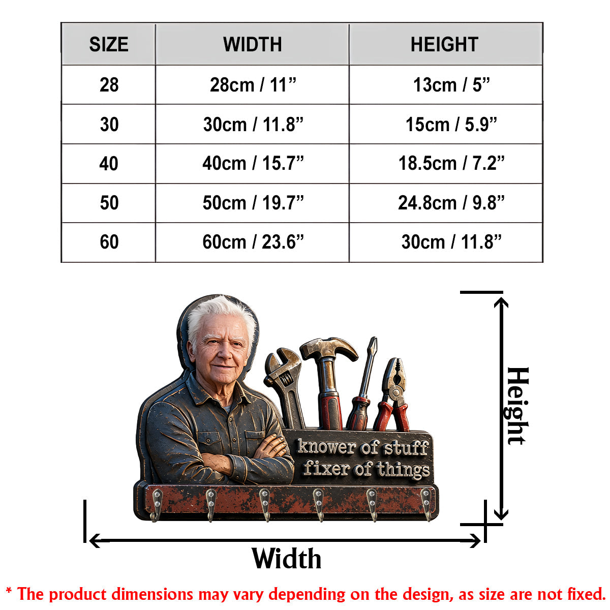 Father's Day Gift Idea - Personalized Father Custom Shaped Hanging Rack