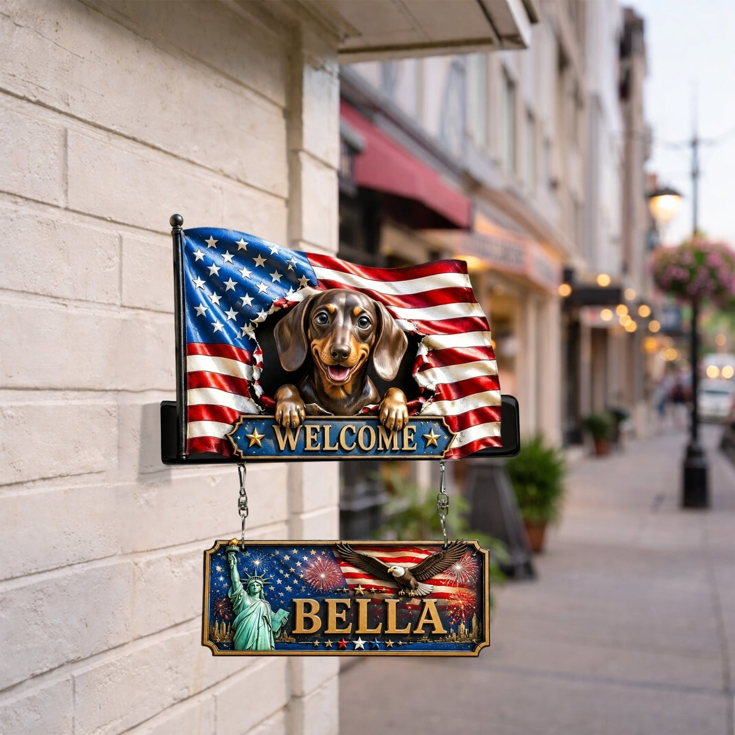 Any Photo Peeking Pets - Personalized Dog Wooden Wall Mount Sign