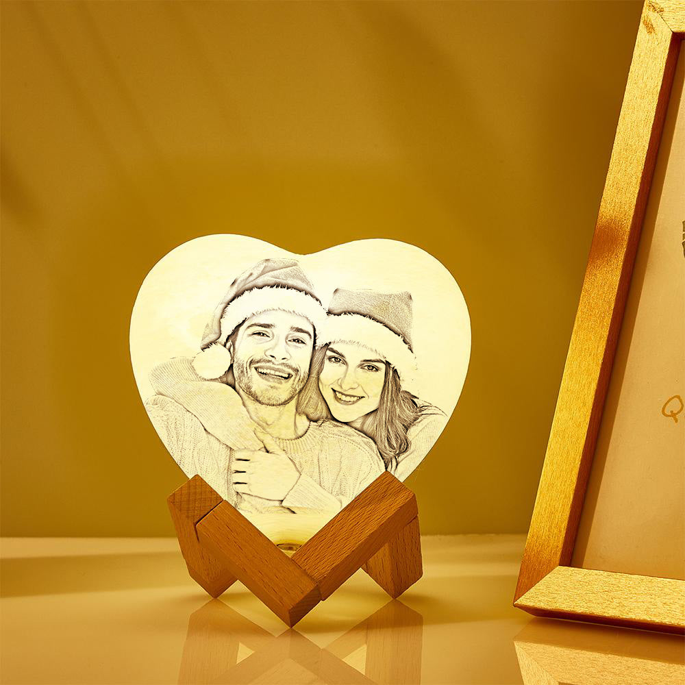 Any Photo Heart Moon Lamp - Personalized Lamp
