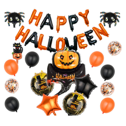 Happy Halloween - Halloween Party Balloons Set With Banner