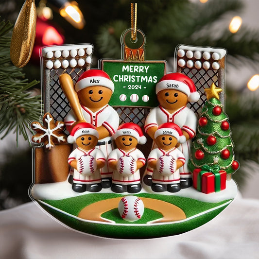Custom Baseball Family Christmas Ornament - Personalized Holiday Keepsake