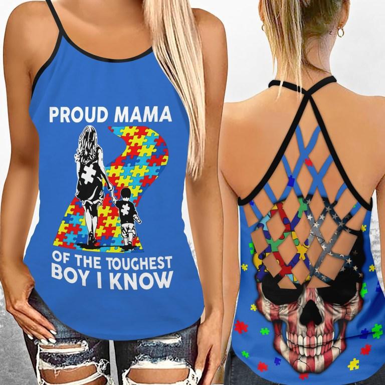 Autism Proud Mama - Autism Awareness Cross Tank Top 0921