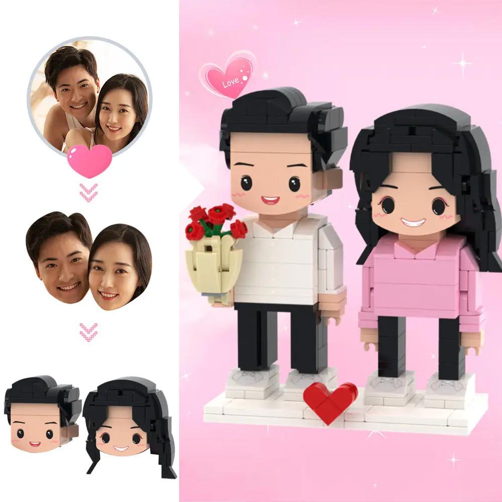 I Love You Forever - gift for husband, wife, boyfriend, girlfriend - Personalized Photos Brick Figures