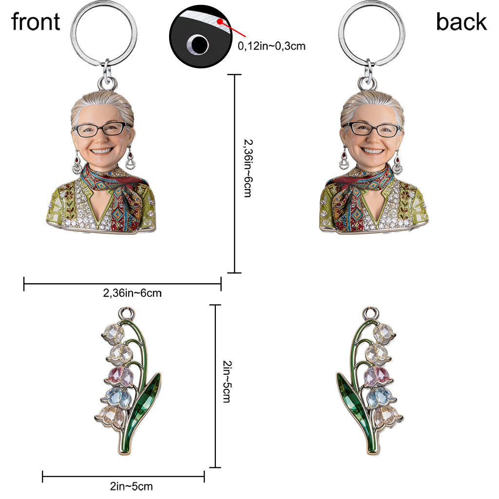 Custom From Letter, Flower, Photo - Personalized Self Love Premium Keychain With Charms