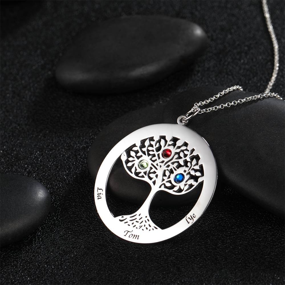 Personalized Family Tree Necklace With Birthstone