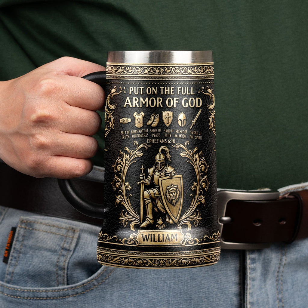 Knight Of God - Personalized Christian Beer Stein
