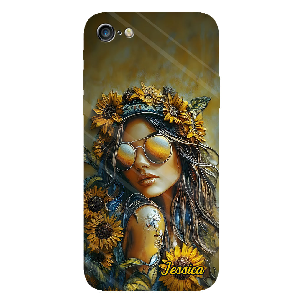Hippie Soul Sunflower Girl - Personalized Hippie Full Print Phone Case