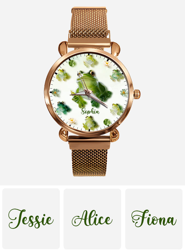 Just A Girl Who Loves Frogs - Personalized Frog Women Hand Watch