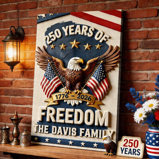 America 250th Anniversary Gifts - Personalized Independence Day/ 4th of July Canvas And Poster