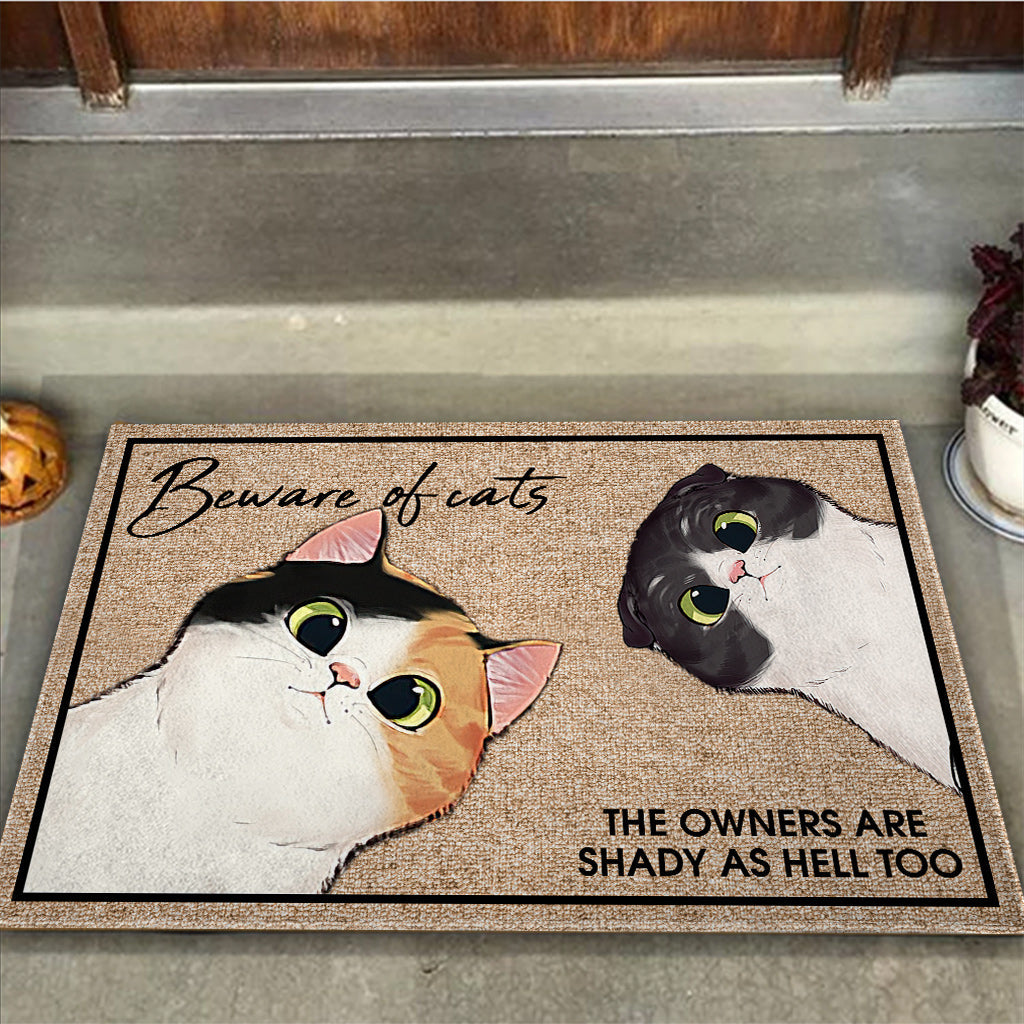 Beware - Personalized Cat Doormat