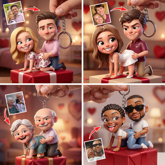 Cute & Dirty - Personalized Spicy Couple Keychain