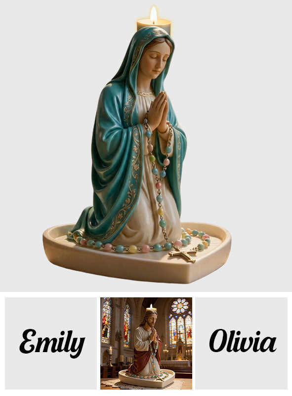 Believe - Personalized Christian Custom Shape Wooden Candle Holder