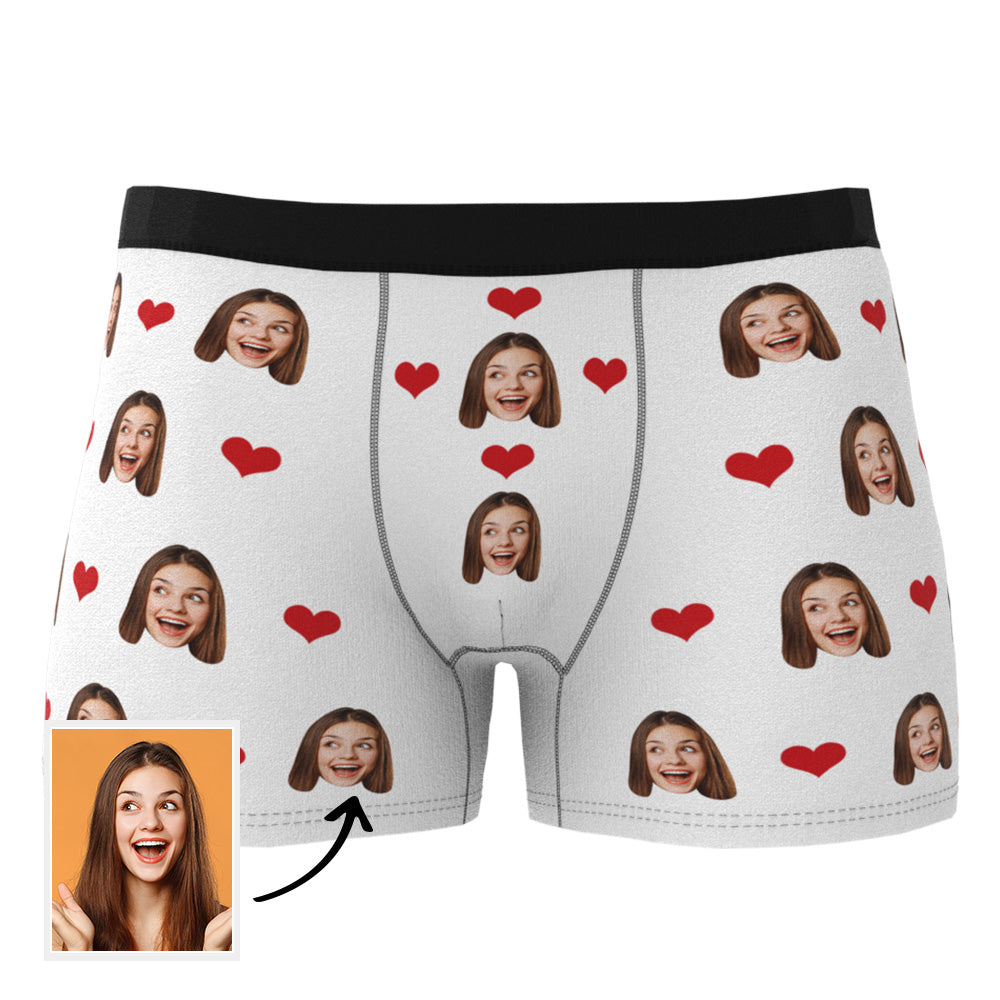 Custom Wife Or Girlfriend Face Boxers - Personalized Couple Men's boxer briefs