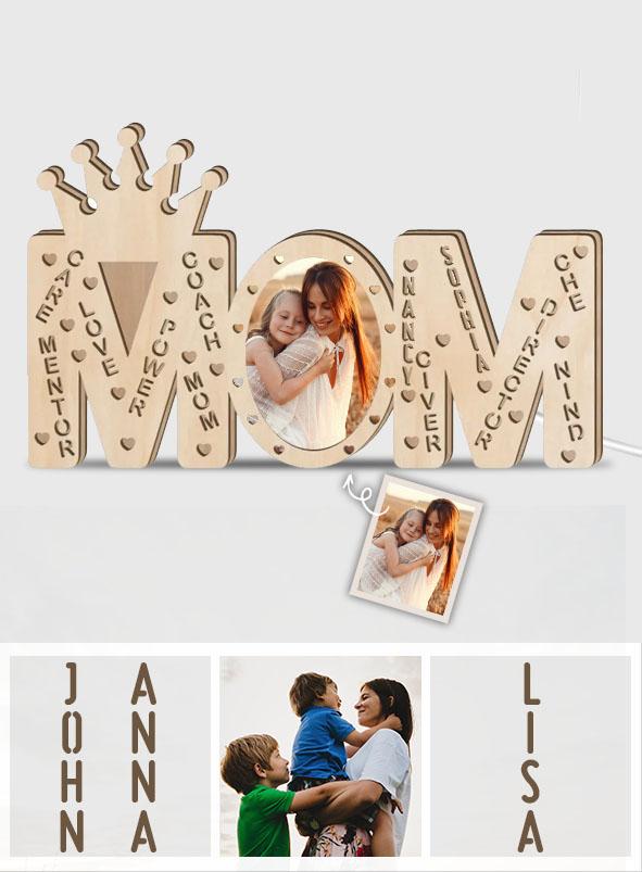 Custom Name Photo Name Photo Lamp - Gift for mom