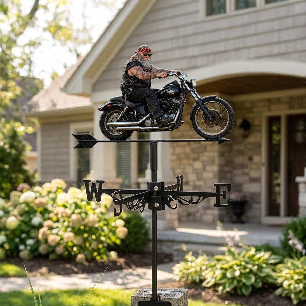 Biker Gift, Motorbike Lovers Gift - Personalized Biker Weather Vane