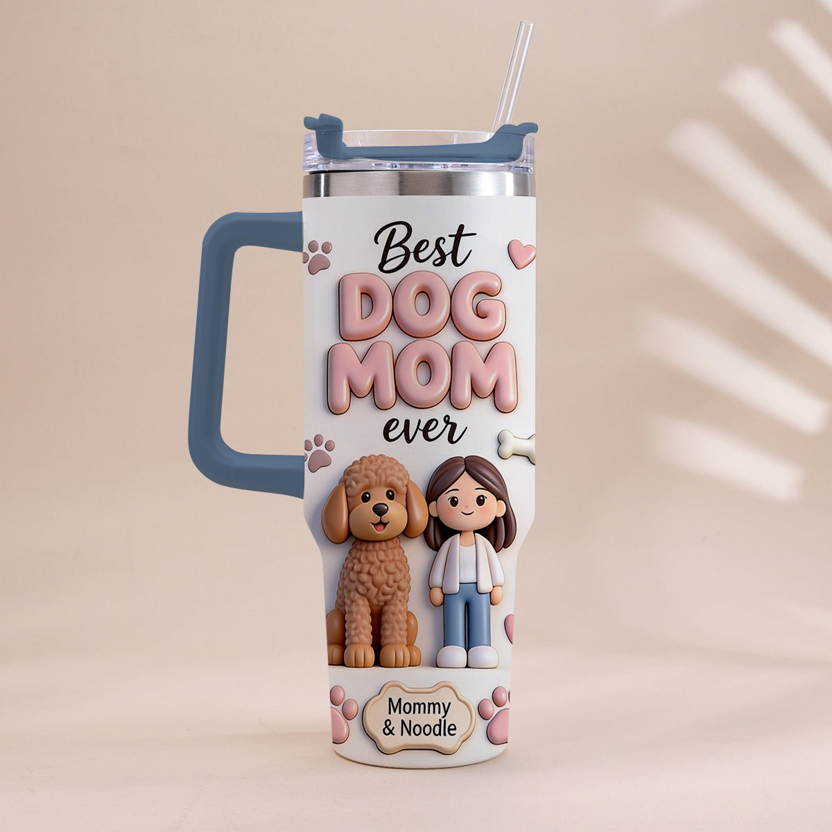 Best Pet Mom Ever - Personalized Dog Tumbler With Handle